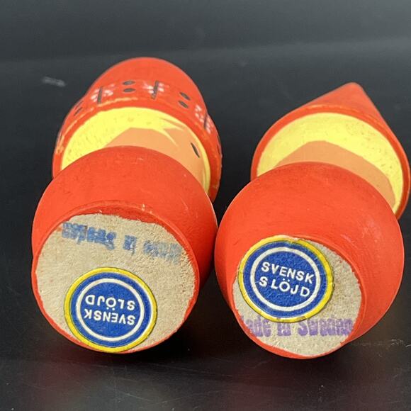 Swedish SVENSK SLOJD Figurine Wood Hand Painted Elves Tall Hat Santa Tomtar Set - Picture 9 of 10